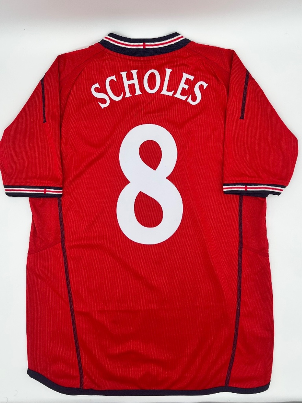England 2002/2003 Away Scholes #8 Authentic Umbro Jersey M Men Red